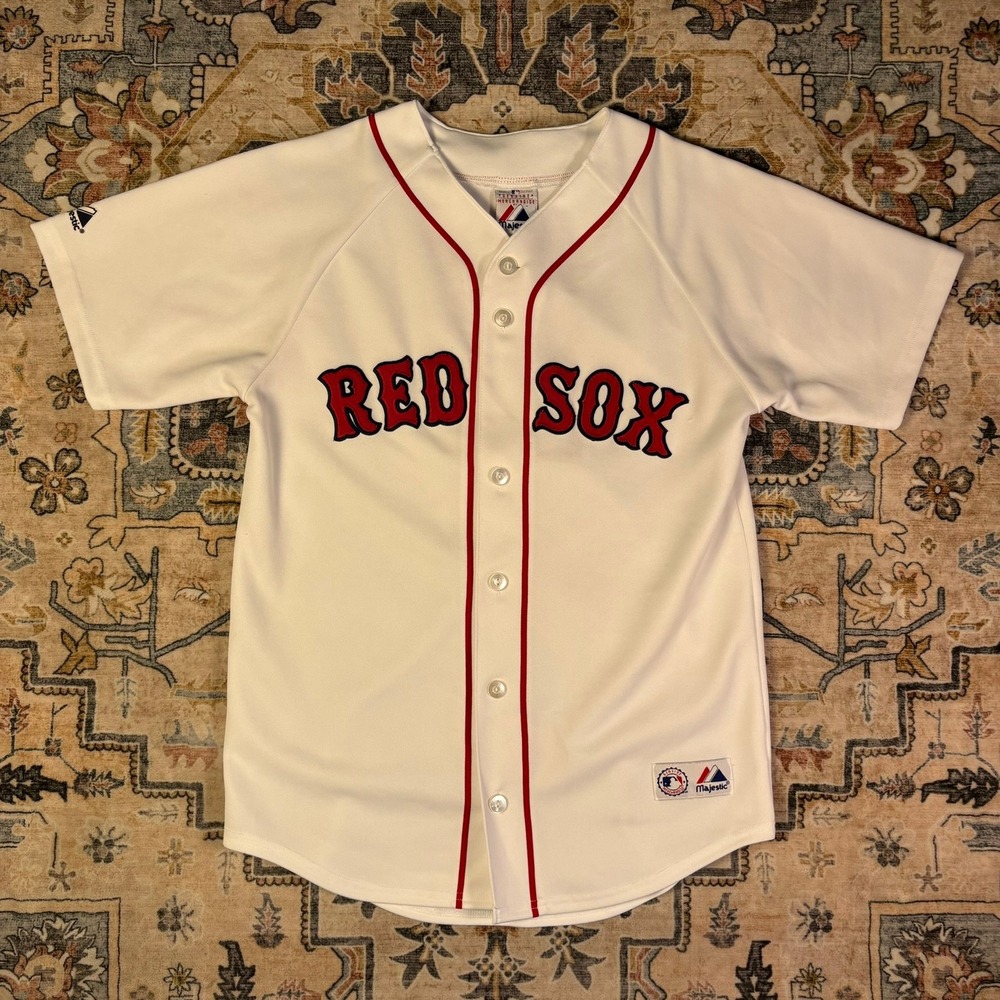 Vintage Majestic Boston Red Sox Coco Crisp #10 Baseball Jersey Yth Large Y2K MLB